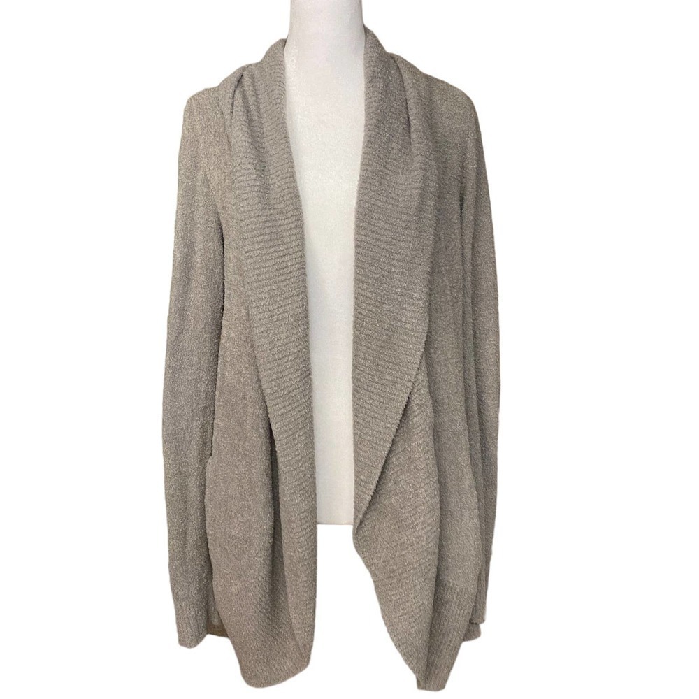 Barefoot Dreams Cardigan Cozychic Lite open front Sweater Long Sleeve Gray M